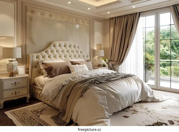 Elegant Bedroom Interior Design Illustration