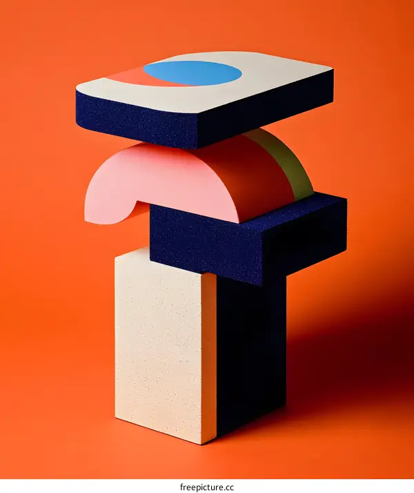 Abstract Shapes on Orange Background