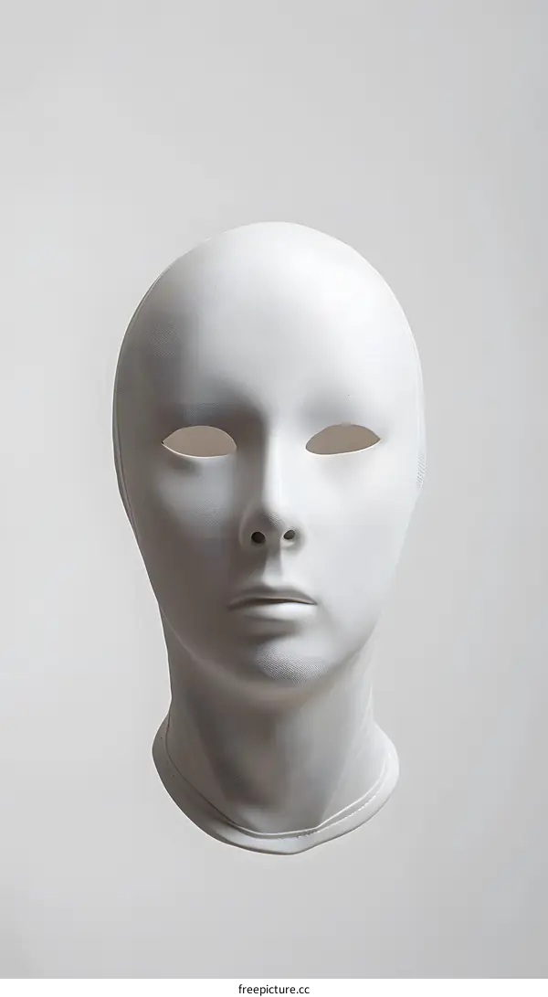 White Mask on White Background