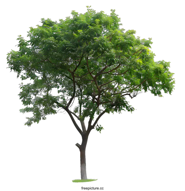 [Transparent Background PNG]Isolated Green Tree With White Background