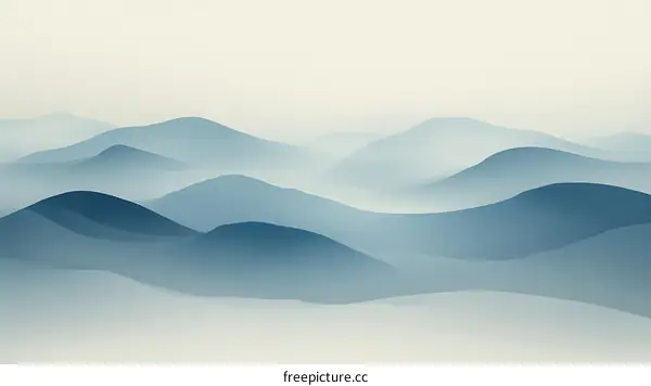 Misty Mountainscape Abstract Illustration