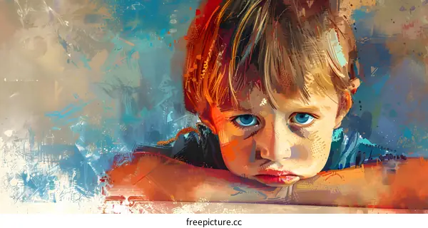 Portrait of a boy with blue eyes