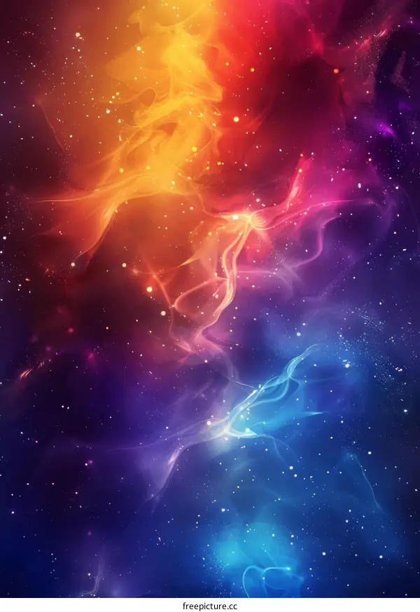 Cosmic Tapestry: A Nebula in Vivid Colors