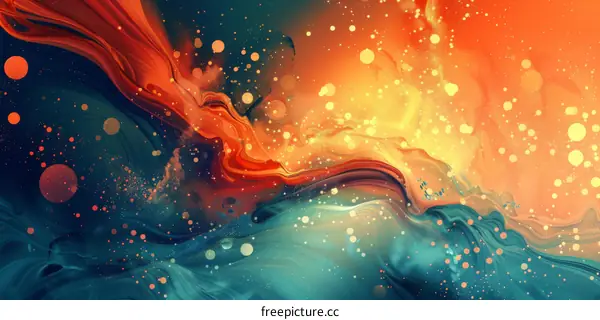 Abstract Colorful Flowing Painting