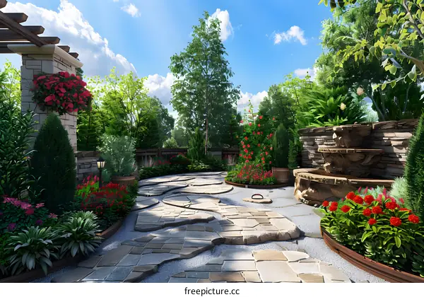 Garden landscape design renderings