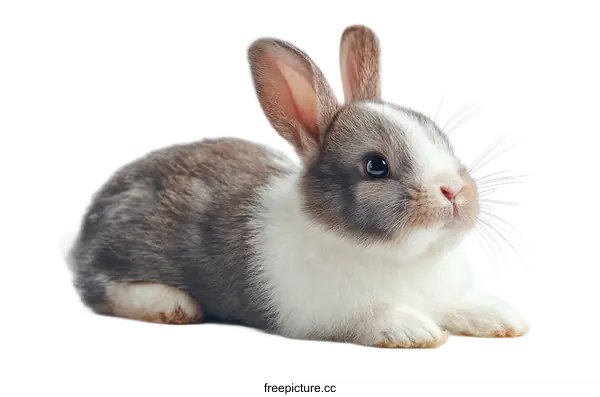 [Transparent Background PNG]Adorable Baby Rabbit on White Background