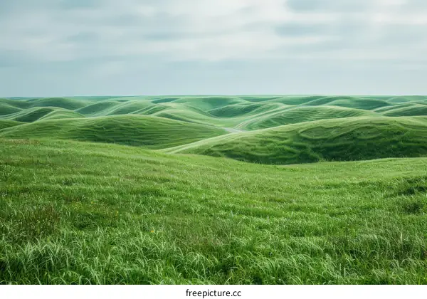 Grasslands undulate into the distance