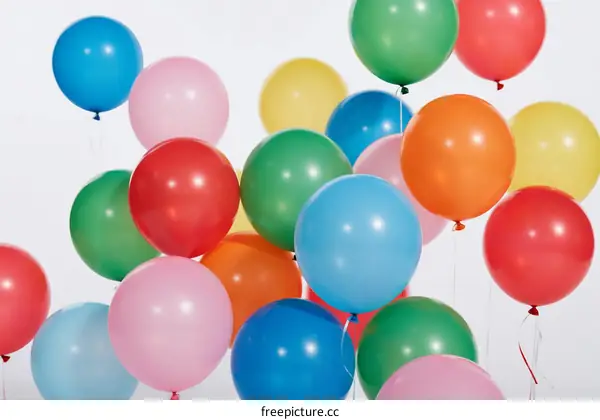 Colorful balloons floating in the air for celebration events