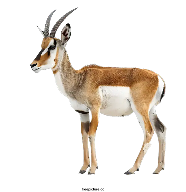 [Transparent Background PNG]Gazelle on white background