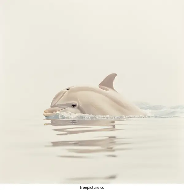 A bottlenose dolphin surfaces for air in the Indian Ocean.