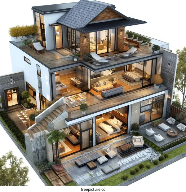 Modern Architectural Design of a Luxurious Mansion