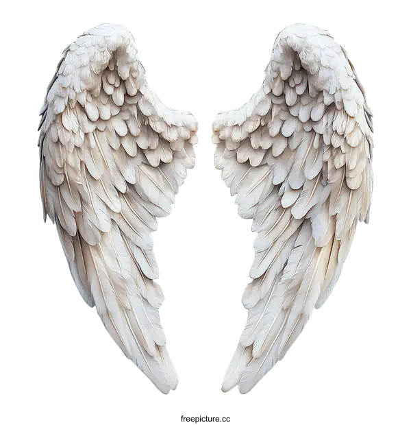 [Transparent Background PNG]Pair of Angel Wings in Light Beige