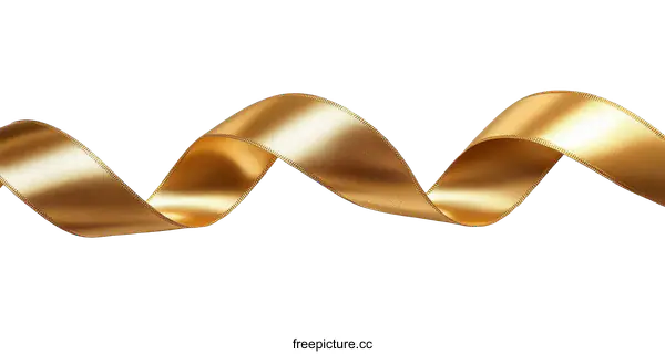 [Transparent Background PNG]Golden Ribbon Decoration Design