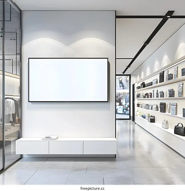 Modern Minimalist Interior Design with Blank Canvas Mockup