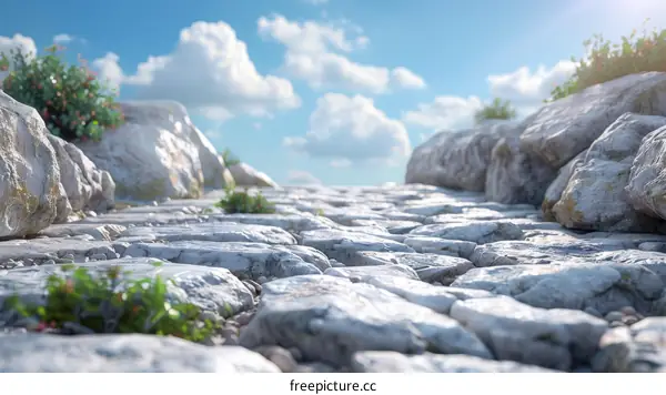 A Rocky Pathway Leading Through a Narrow Canyon