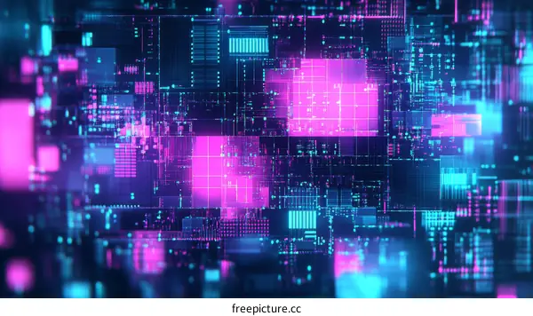 Abstract Futuristic Circuit Board Design