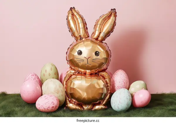 Easter Bunny Balloon Decorated with Easter Eggs