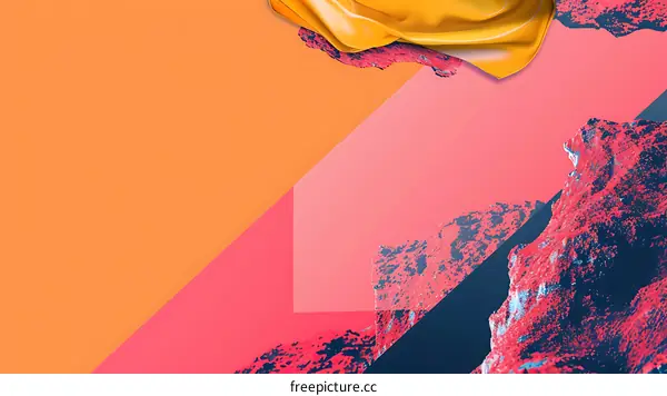 Abstract Geometric Shapes with Orange and Pink Background