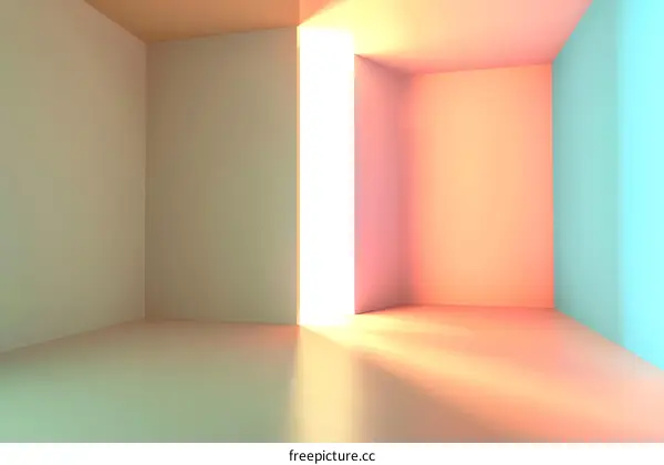 Minimalist Abstract Room With Light Coming Through