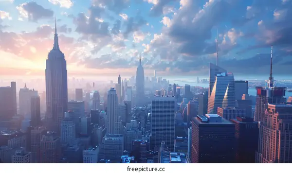 New York City Skyline at Sunrise