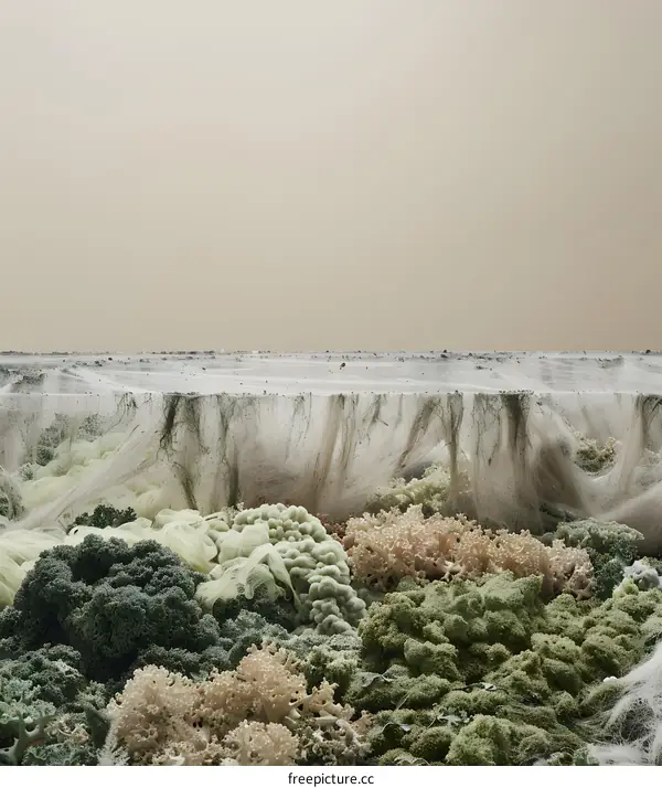 Abstract Photo of Green and White Plants