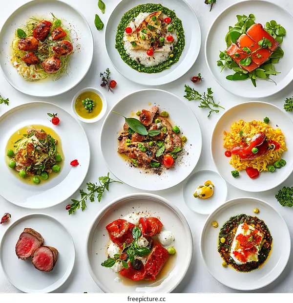 Elegant Modern European Fine Dining Platters