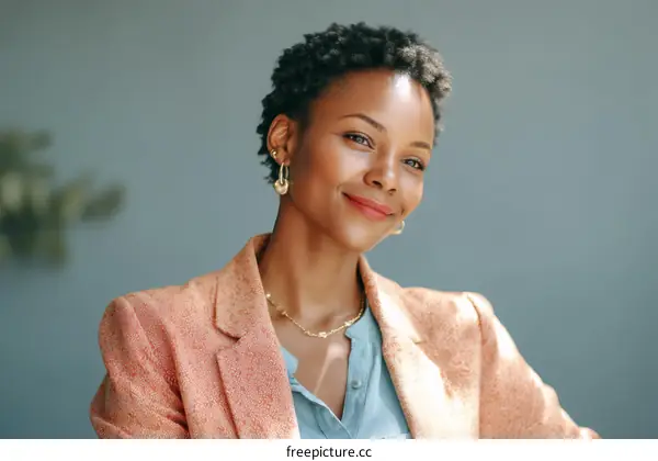 Confident African American Woman in Business Attire