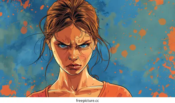 Portrait of a determined young woman with an angry expression on her face