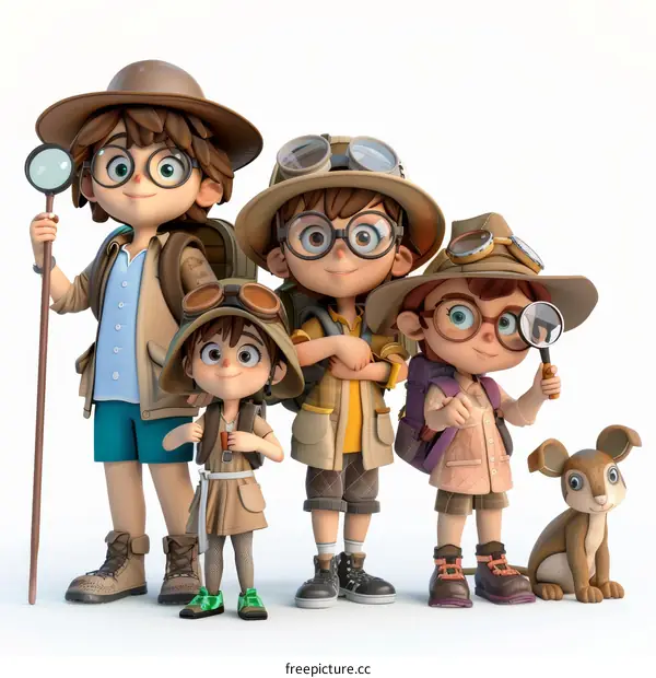 Group of Young Explorers Ready for Adventure
