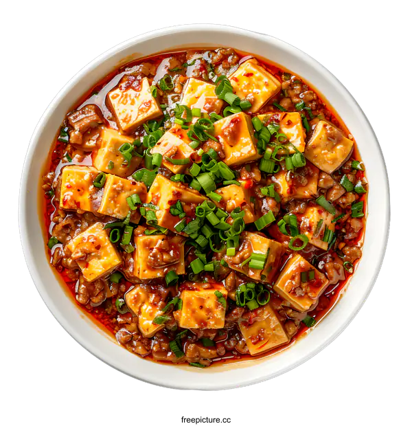 [Transparent Background PNG]Mapo Tofu in a White Bowl