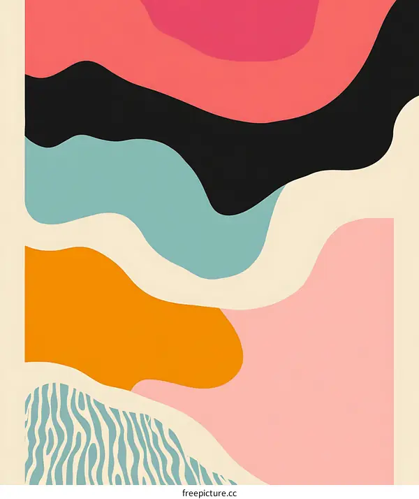 Abstract Art with Colorful Shapes and Lines