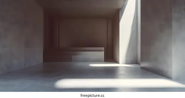 Minimalist Concrete Room with Light