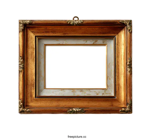 [Transparent Background PNG]Antique Gold Picture Frame