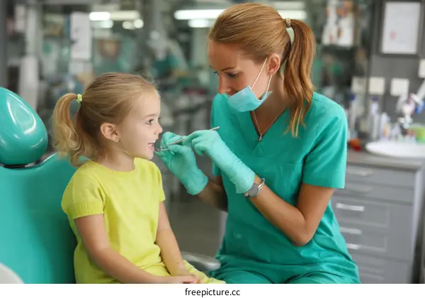 Dental Checkup for a Child in a Clinic