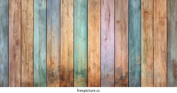 Vintage Wooden Planks Background with Colorful Tones