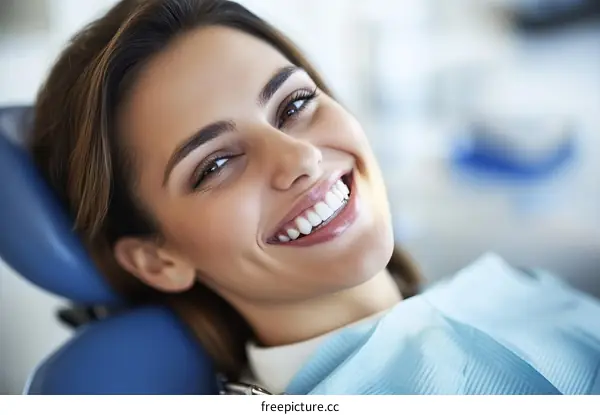 Happy Patient Smiling at Dental Clinic