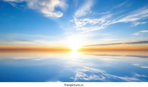 Stunning Sunrise Reflection over Calm Waters