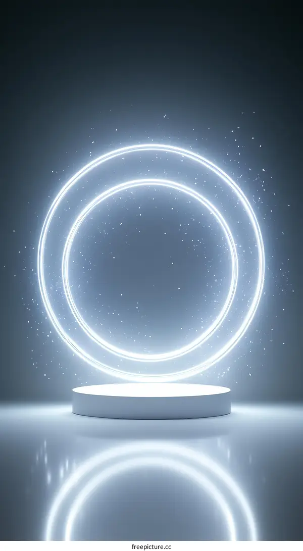 Abstract Neon Circle Display Podium