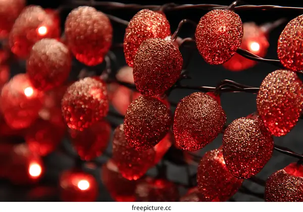 Red Glitter Christmas Lights Decoration