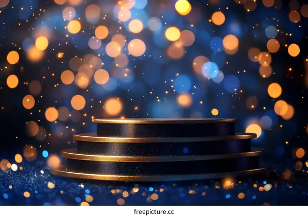 Luxury Dark Blue and Gold Product Display Platform