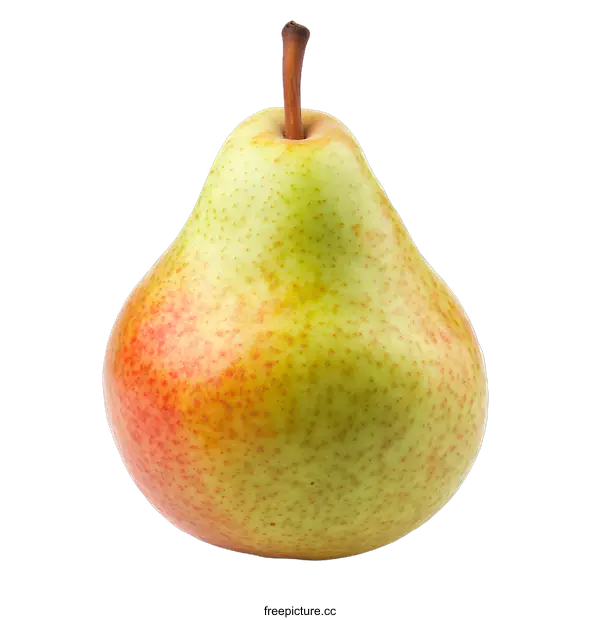[Transparent Background PNG]Ripe Red and Green Pear Isolated on White Background