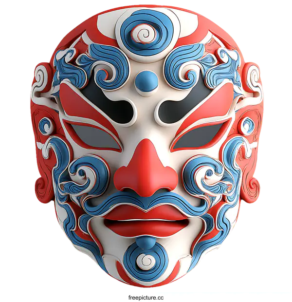 [Transparent Background PNG]Ornate Chinese Opera Mask Design
