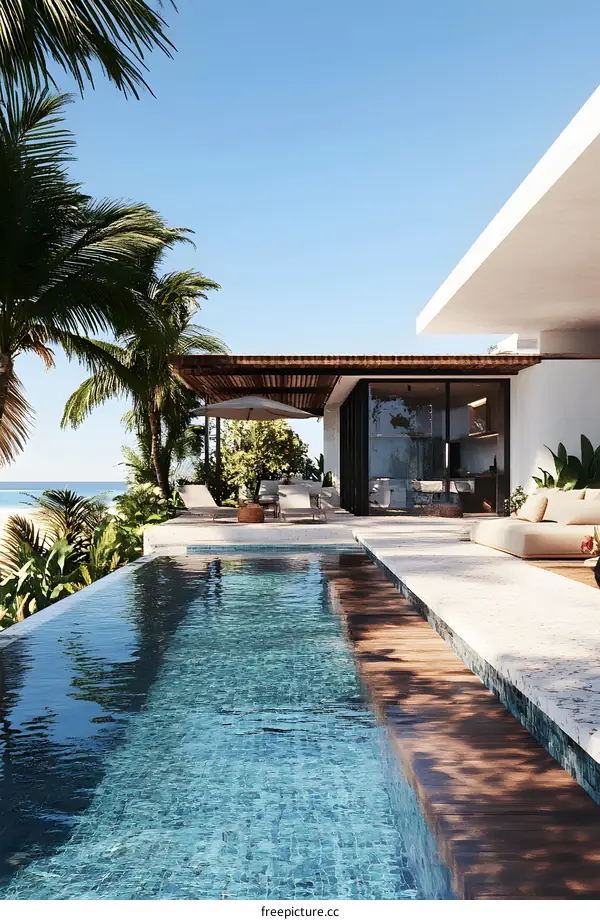 Modern Minimalist Villa With Infinity Pool And Ocean View