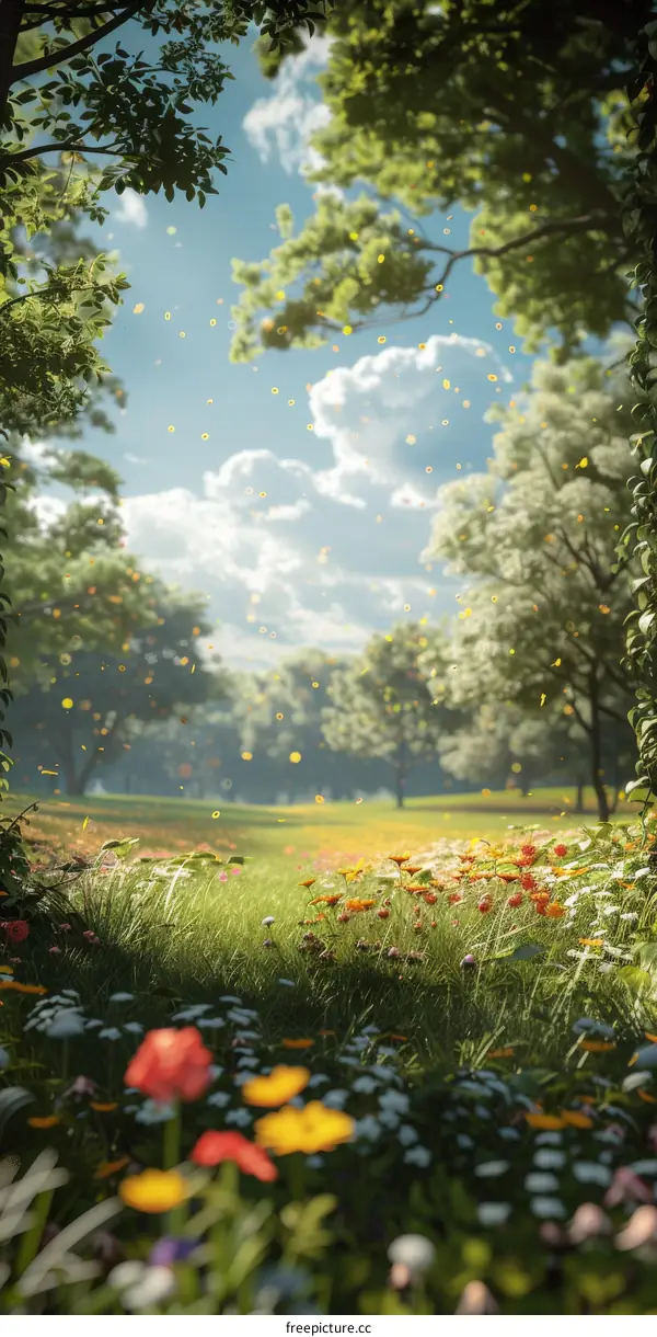 A Beautiful Summer Day in a Park