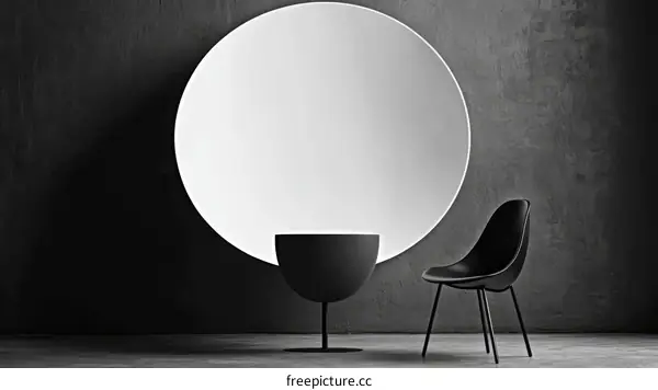Modern Minimalist Interior Design with a Large Circle
