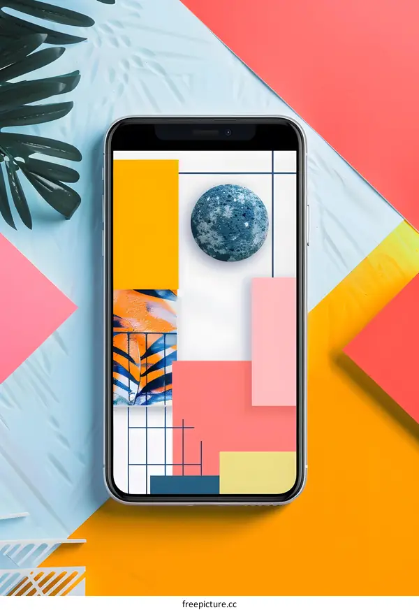 Geometric Shapes on Smartphone Screen