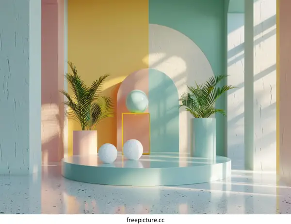 Pastel Colored Modern Interior Design Display