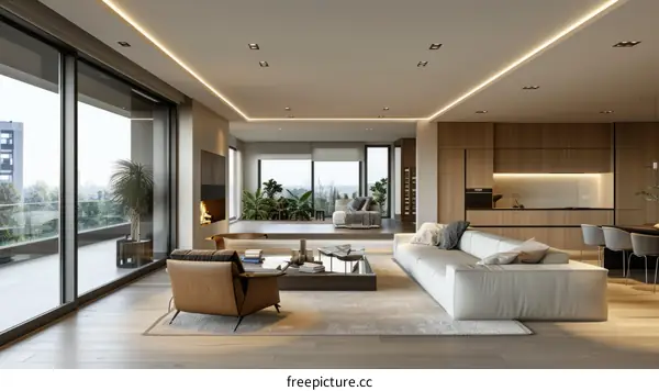 Modern Luxury Living Room with Stylish Furnishing