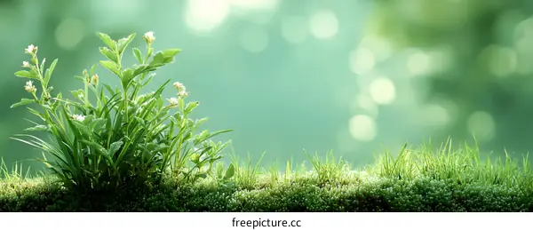Fresh Green Plants in Nature Background
