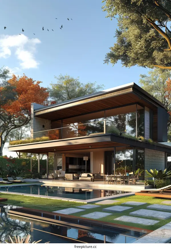 Modern Minimalist House with Pool and Terrace